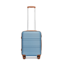 (20 inch) Grayish Blue And Brown ABS 4 PCS Suitcase Set With Vanity