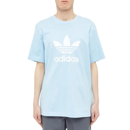 (Sky Blue, 2XL) Adidas Originals Mens T Shirts Trefoil Logo California Retro Design Tee
