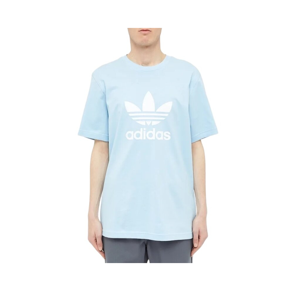 (Sky Blue, 2XL) Adidas Originals Mens T Shirts Trefoil Logo California Retro Design Tee