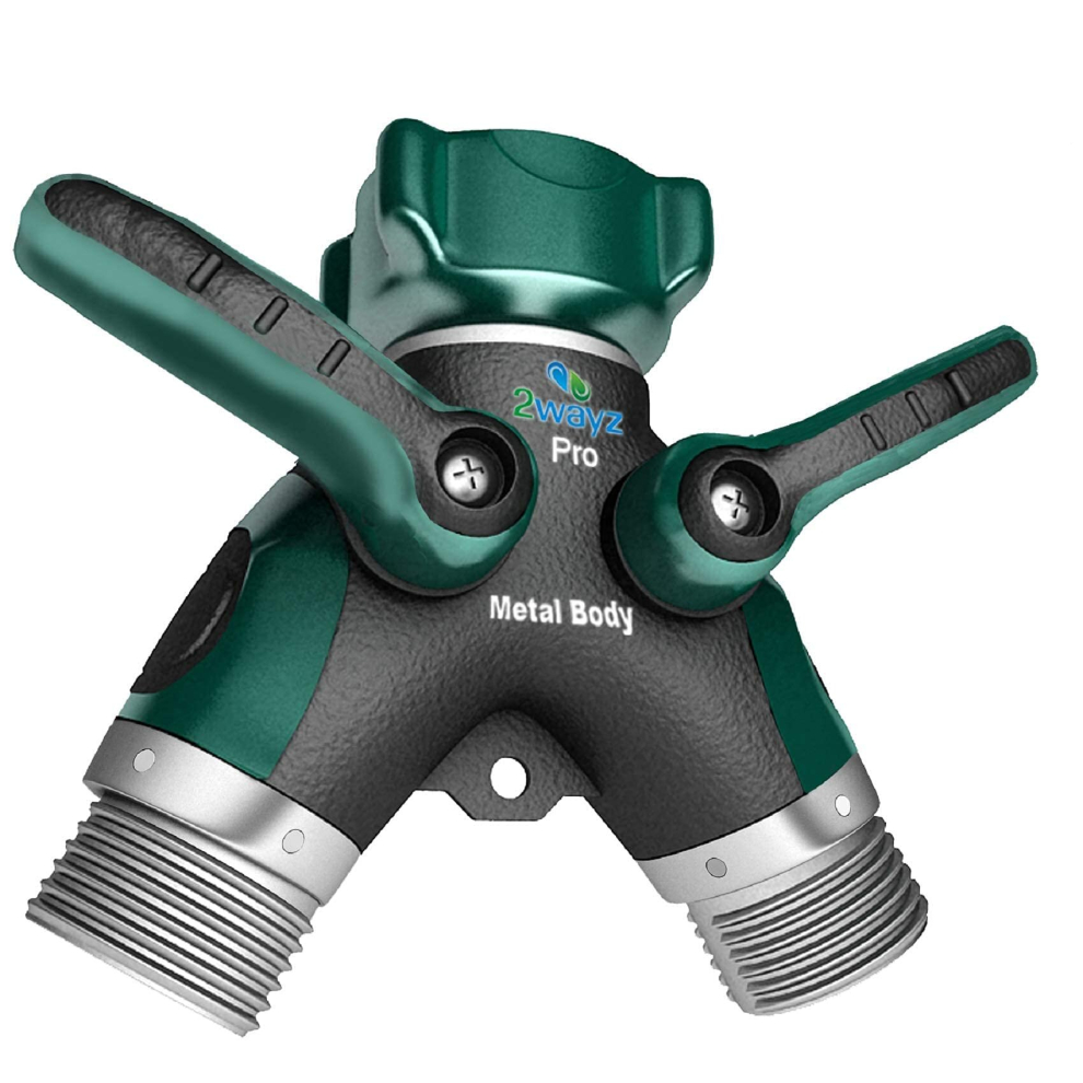 2WAYZ- Hose Splitter, 2 Way Heavy Duty, Garden Faucet, Faucet Splitter, Hose y Splitter, Garden Hose y Splitter, Hose Bib Splitter, All Metal, with