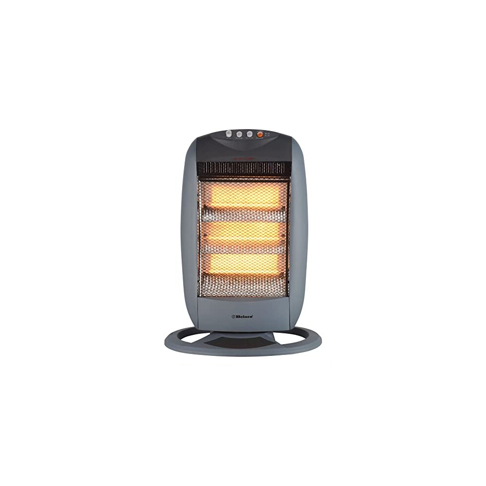 Halogen electric Heater portable heater with 3 Heat Settings 3 Bar resistant base 1200W 90 Degree Oscillation Compact Carry Handle Safety Tip Over