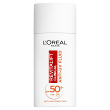 L'Oréal Paris Revitalift Clinical SPF50+ Invisible Fluid, Moisturising Antioxidant Replenishes Uneven Skin Tones providing UV Protection