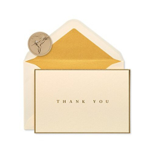 Thank You Cards with Envelopes, Gold Border (16-Count)