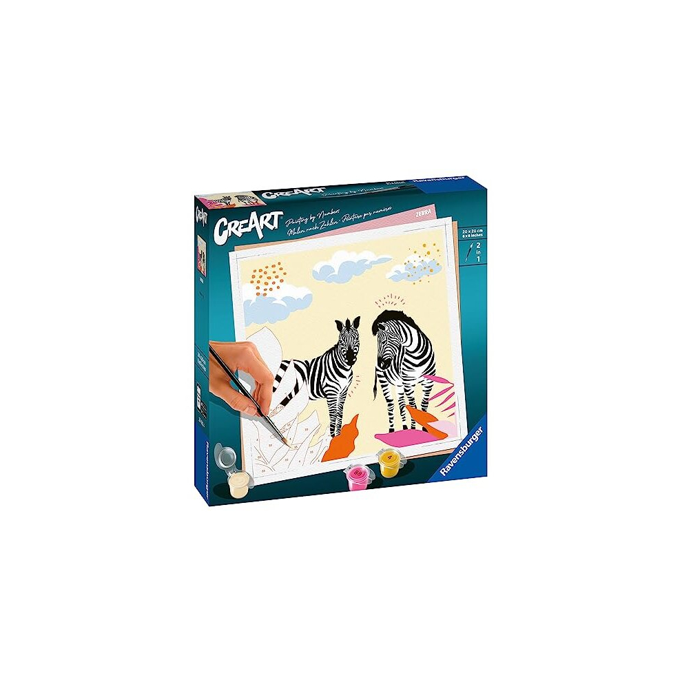 CreArt Jolane Edition - Zebra Paint by Numbers for Adults and Kids 12 Years Up - Painting Arts and Crafts Set