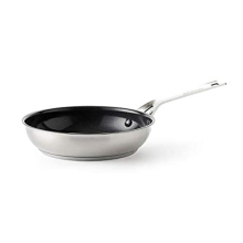 Stainless Steel PFAS-Free Healthy Ceramic Non-Stick 20 cm Frying Pan, Clad, Induction, Oven Safe, Silver