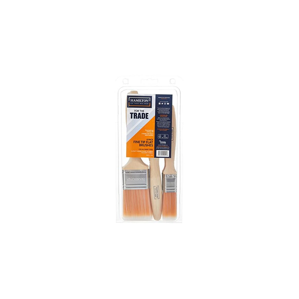 HAM Trade F/TIP Flat Brushes 6 PK