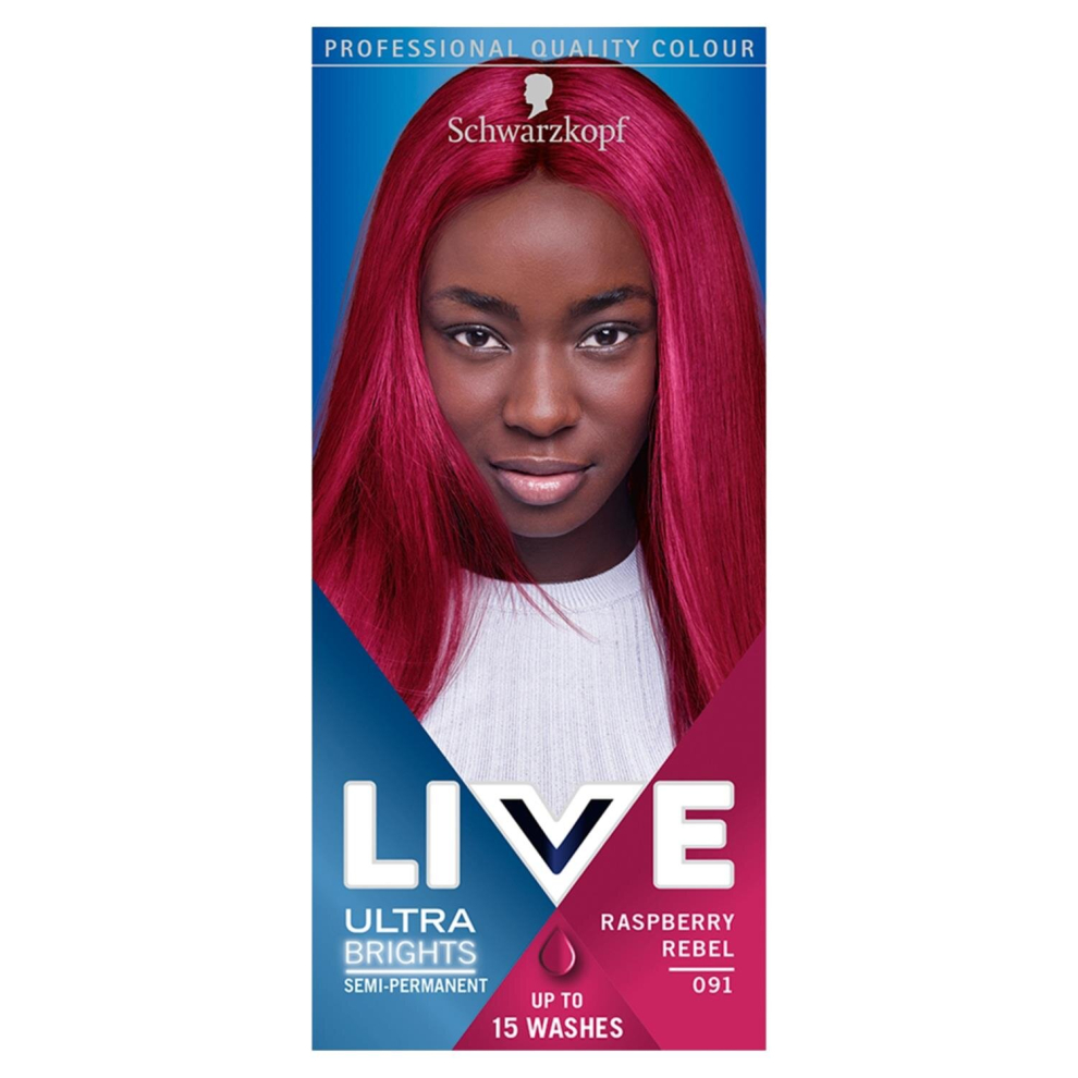 Schwarzkopf Live Semi-Permanent Ultra Brights or Pastel - Raspberry Rebel 091
