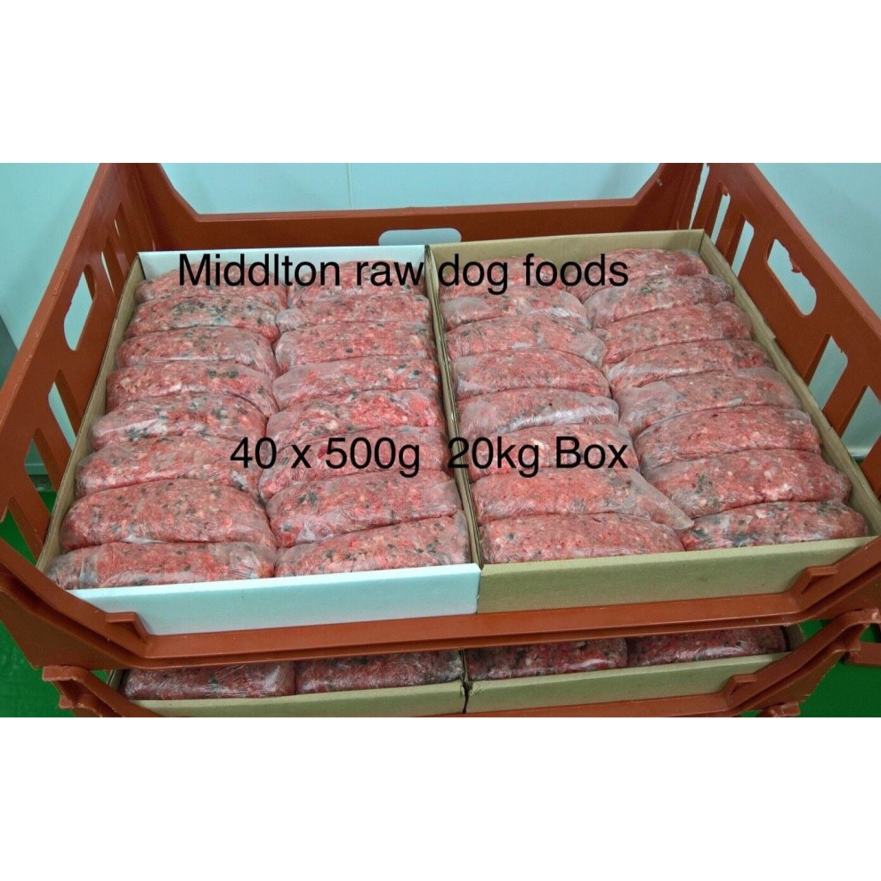 Sunukerr Frozen Minced Tripe & Chicken 40X500g Bags/Blocks 20Kg Box Barf Raw Diet Green