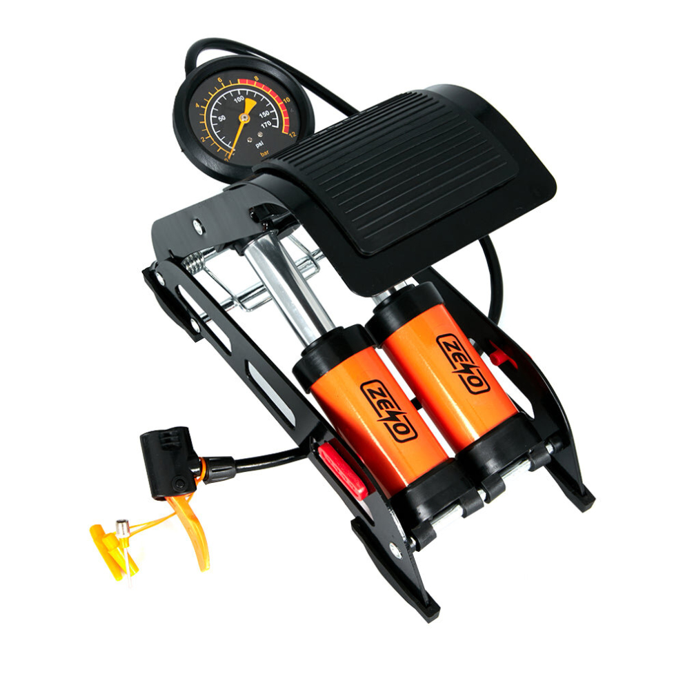Photos - Bike Pump DOUBLE CYLINDER FOOT PUMP TYRE INFLATOR WHEEL HEAVY DUTY CAR BIKE VAN AIR ZENO