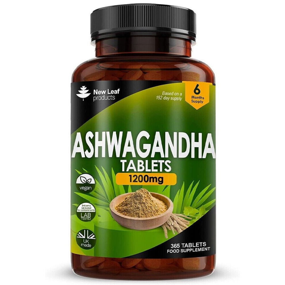 Ashwagandha 1200Mg - 365 Vegan Tablets Pure Root Extract High Strength Capsules