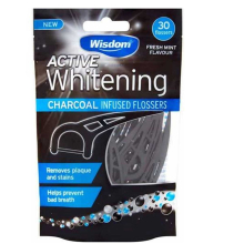 Wisdom Charcoal Active Whitening Floss Harps - Per Pack Of 30