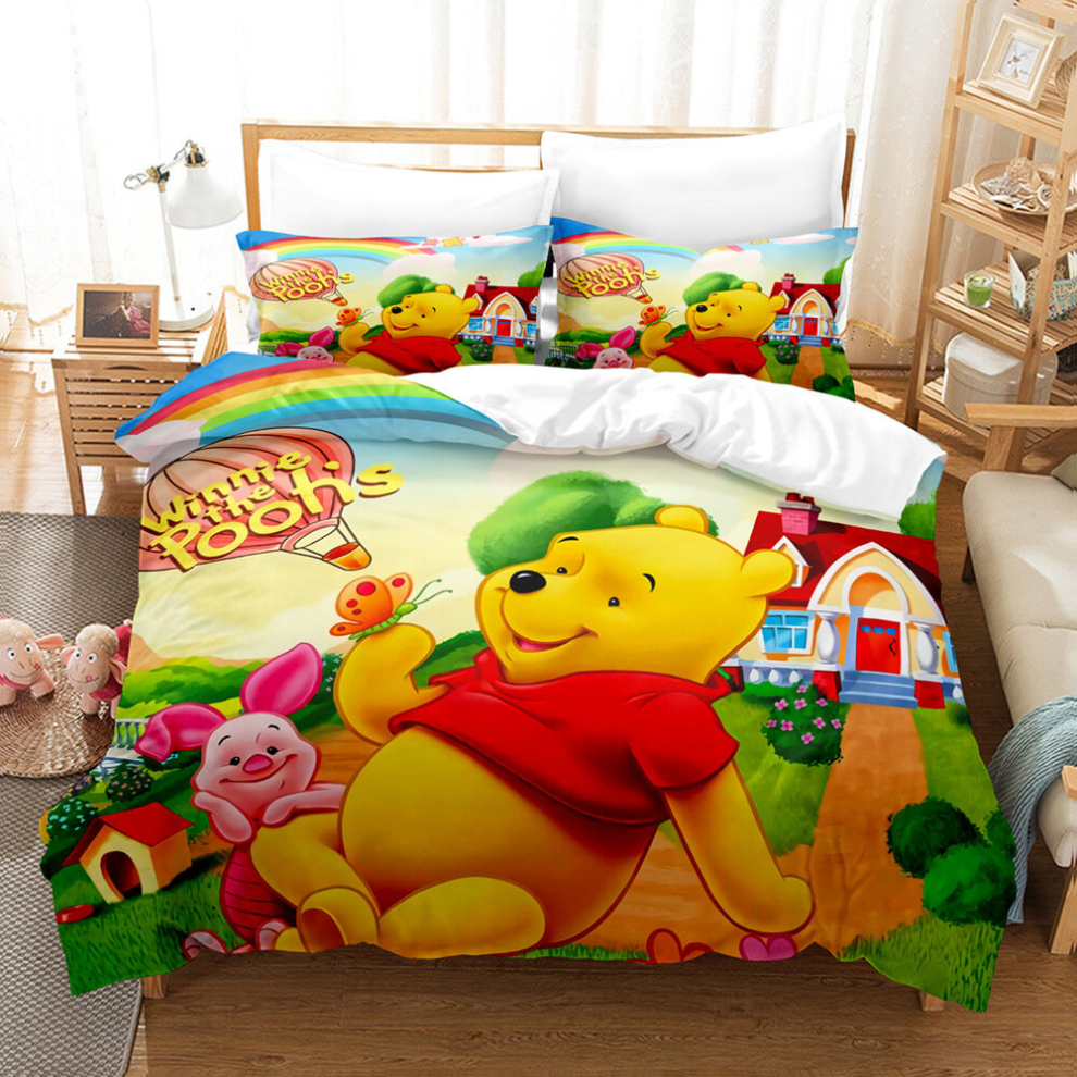 6 Super King 220x260cm Cute cartoon Winnie the Pooh bedding three piece four piece set UK size on OnBuy