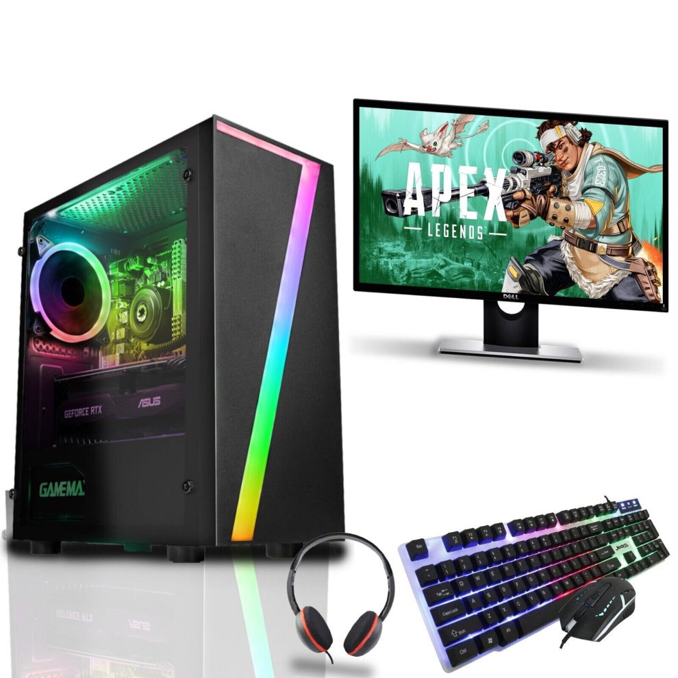 Gaming Pc Computer Intel Quad Core I7 16Gb 240Ssd 1Tb Hdd Rtx 3050 W11 5060936451531