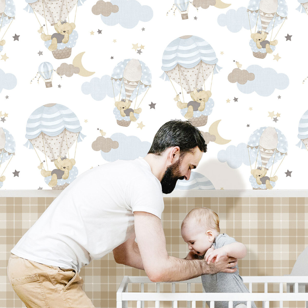 (Beige) Little Explorers 2 Wallpaper Twilled Tartan Galerie 8022560148727