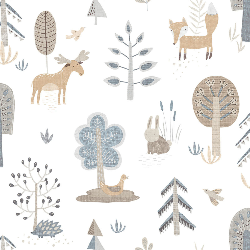 (Blue) Little Explorers 2 Wallpaper Country Animals Galerie 8022560148031
