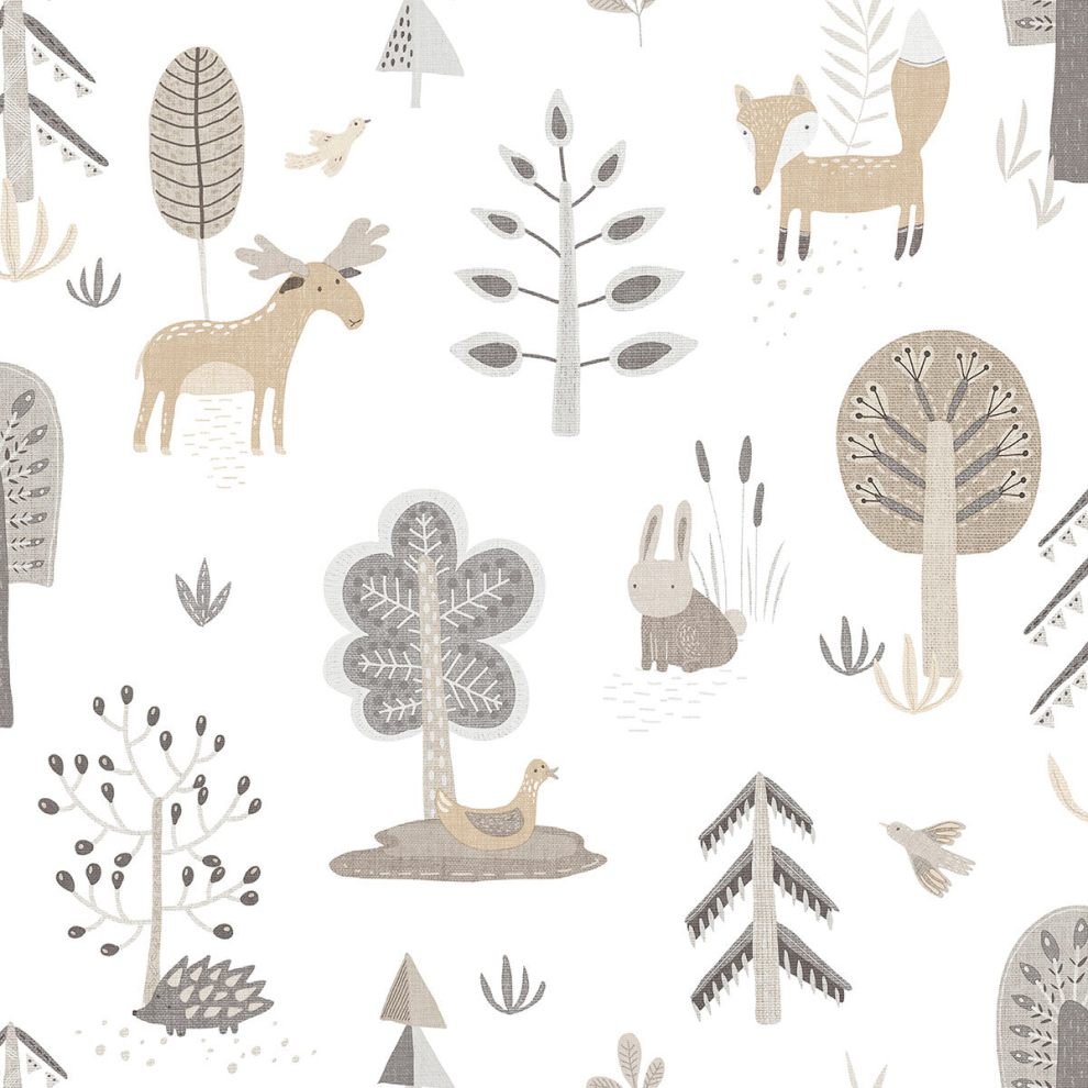 (Silver Grey) Little Explorers 2 Wallpaper Country Animals Galerie 8022560148017