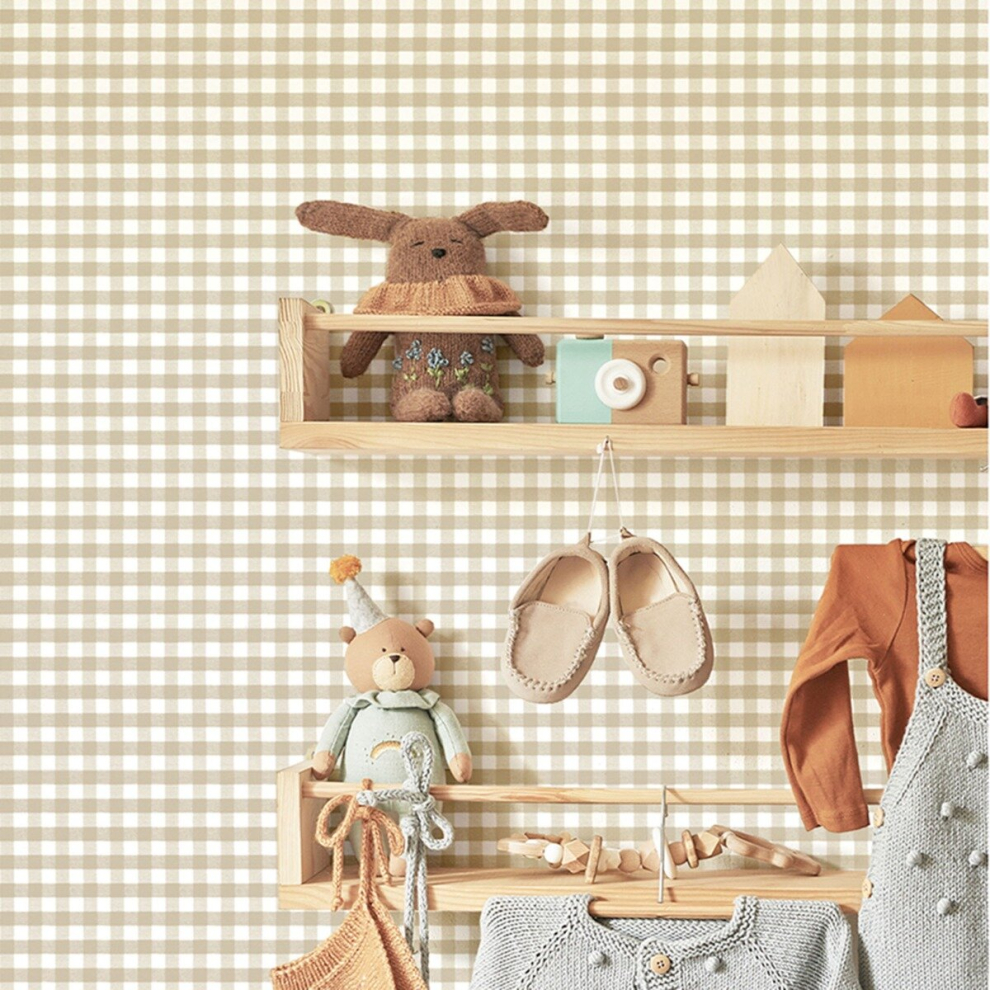 Galerie (Beige) Little Explorers 2 Wallpaper Two Tone Gingham