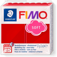 Massinha de modelar - FIMO - SOFT - Vermelho de Natal - Fácil de misturar - 57 g