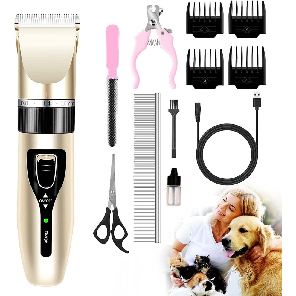 Cordless Electric Pet Dog Cats Grooming Clippers Low Noise Shaver Trimmer Kit UK