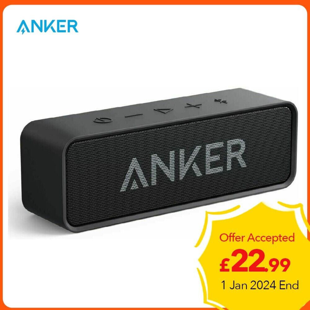 Anker Soundcore Bluetooth Speaker Loud Stereo Sound 24H Play 66Ft Range Black-image-OPC-PD7MWBX-NEW