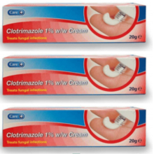 Clotrimazole 1% W/W Cream Treats Fungal Infection - 20G X 3
