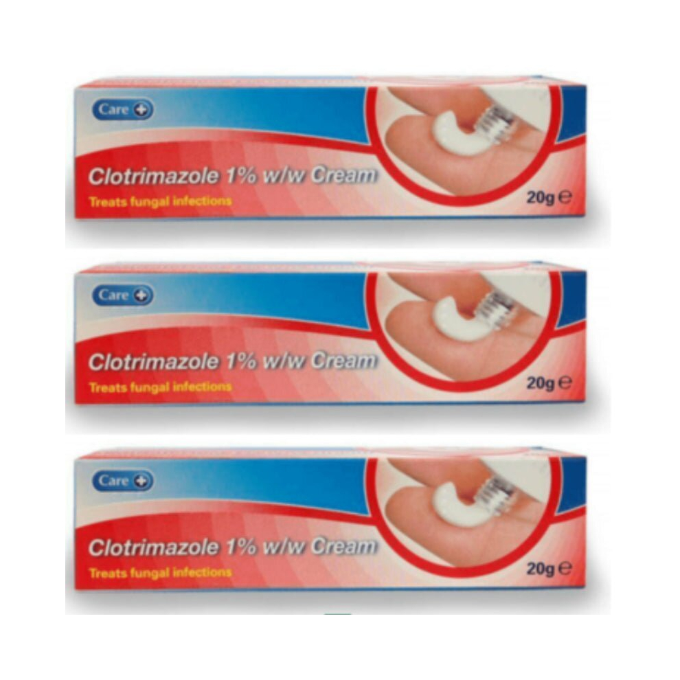 Care Clotrimazole 1% W/W Treats Fungal Infection - 20G X 3 Cream
