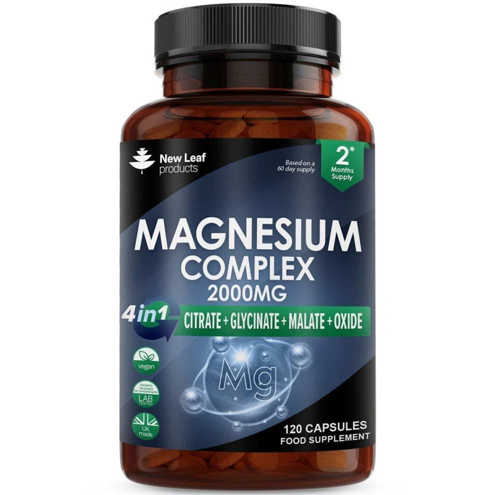 Magnesium Glycinate 4-In-1 Complex 2000Mg - High Strength Magnesium Capsules UK