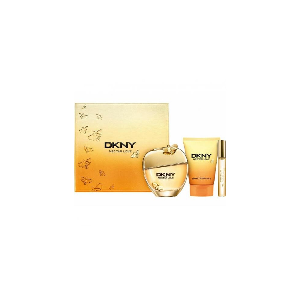 Dkny Nectar Love 3 Pcs Set: 3.4 Eau De Parfum Spray + 0.34 Eau De Parfum Rollerball + 3.4 Shower Gel (Hard Box)