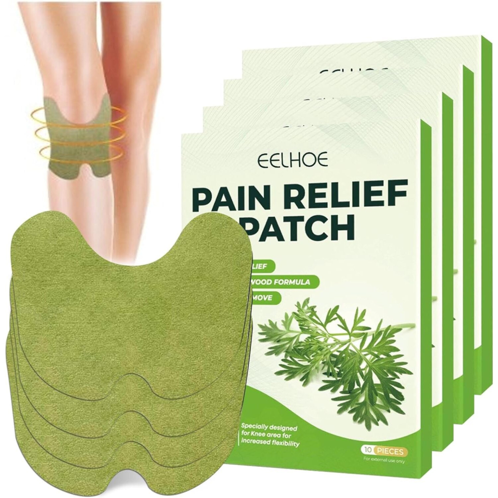Knee Pain Relief Patches 100Pcs Pain Relief Patches,Knee Pain Relief Plaster,Self-Heating Wormwoods Plaster