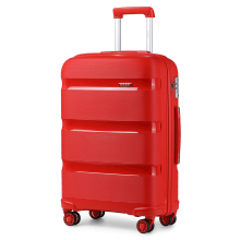 (Red, 28 inch) 1 to 4 Piece PP Hard Shell 4 Spinner Wheels Lightweight Suitcase with TSA Lock