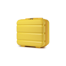 (Yellow, 14 inch) 1 to 4 Piece PP Hard Shell 4 Spinner Wheels Lightweight Suitcase with TSA Lock