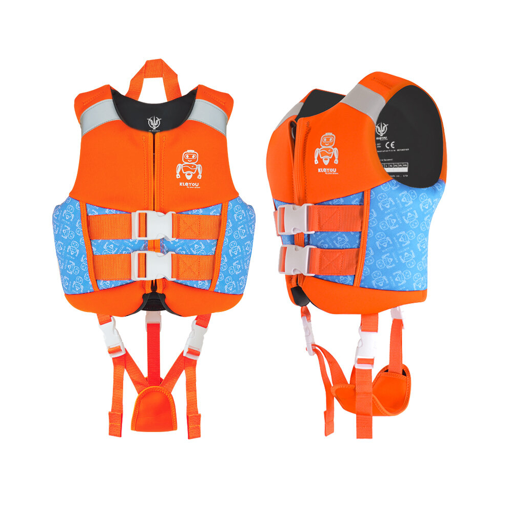 (Orange, S) Life Jacket For Kids Buoyancy Life Vest Boys Girls Surfing Vests Diving Flotation Swimming Aid Child