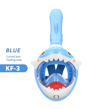 (Blue KF3, xs) Kids Swimming Equipment Snokeling Support Goggles Full Face Diving Mask Swim and Snorkel 4~11 Years Children's Masks