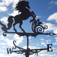 (Horse) Metal Weathervane,Witch Iron Weather Vane,Sea Rover Wind Direction Indicator Garden Decoration Outdoor Roof Decoration Gardening
