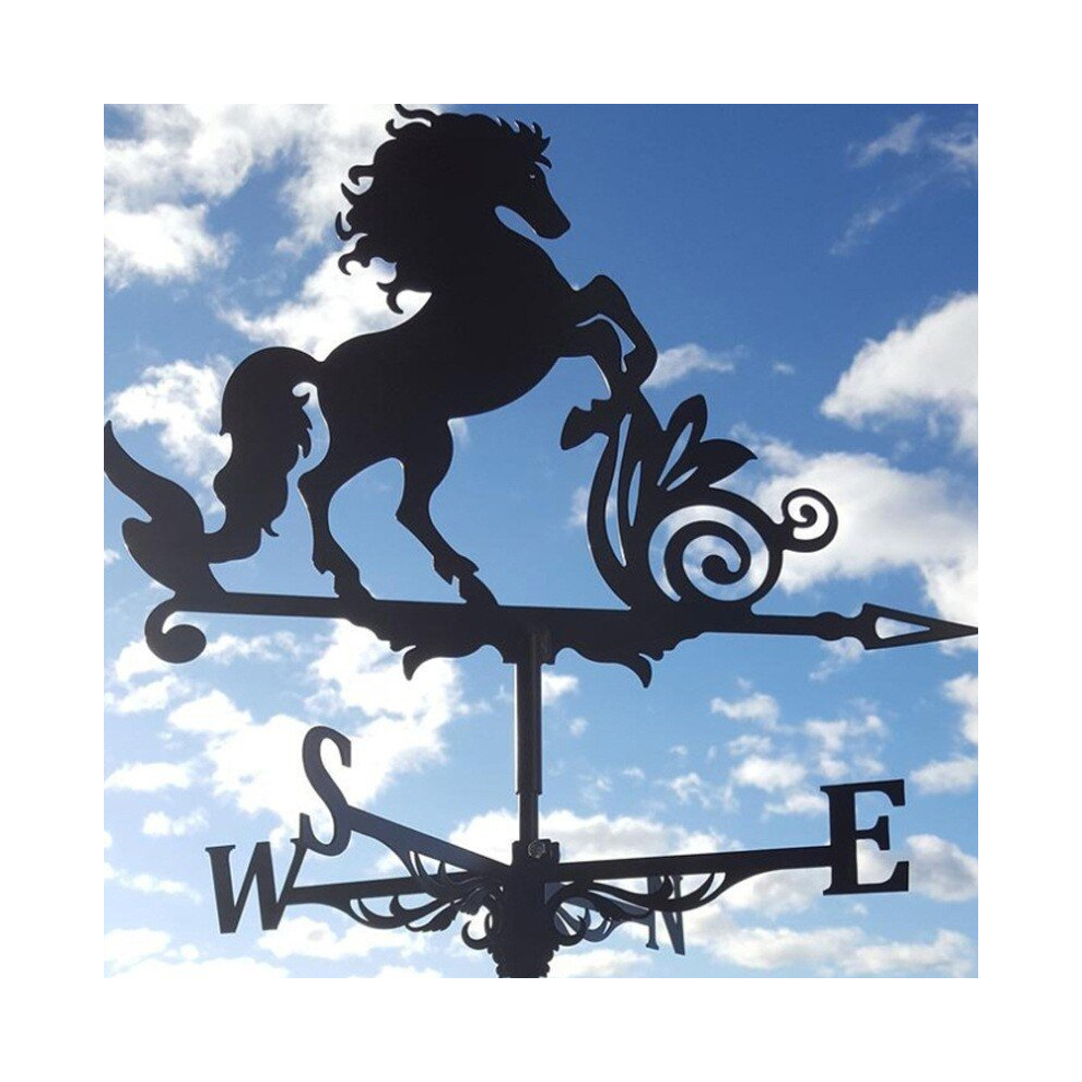 Skesrjtop (Horse) Metal Weathervane,Witch Iron Weather Vane,Sea Rover Wind Direction Indicator Garden Decoration Outdoor Roof Decoration Gardening