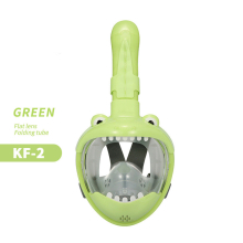 (Green KF2, xs) Kids Swimming Equipment Snokeling Support Goggles Full Face Diving Mask Swim and Snorkel 4~11 Years Children's Masks