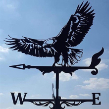 (Eagle) Metal Weathervane,Witch Iron Weather Vane,Sea Rover Wind Direction Indicator Garden Decoration Outdoor Roof Decoration Gardening