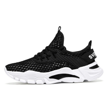 (Black, EU 44/UK 9.5) SHOCK ABSORBING RUNNING MENS TRAINERS CASUAL LACE GYM WALKING SPORTS SHOES