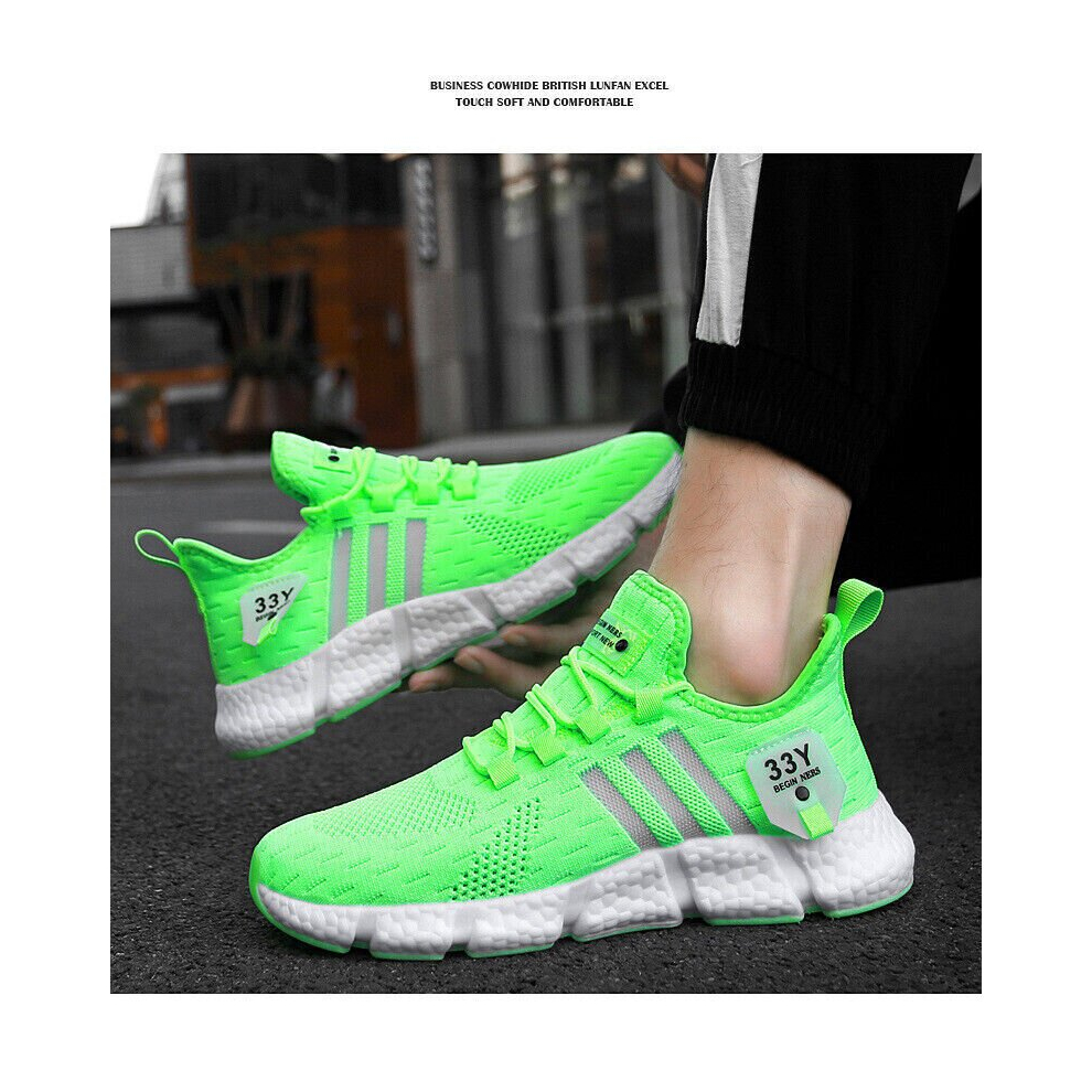 (UK 9, Green#2) MENS WOMENS RUNNING TRAINERS SNEAKERS GYM LIGHTWEIGHT WALKING SPORTS SHOES