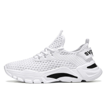 (White, EU 44/UK 9.5) SHOCK ABSORBING RUNNING MENS TRAINERS CASUAL LACE GYM WALKING SPORTS SHOES