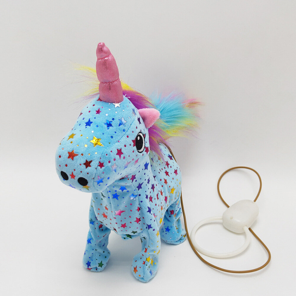 Skesrjtop (35Cm, Blue C Style) Electric Walking Unicorn Plush Funny Toy Talking Toy Unicorn Singing Music Stuffed Toy For Children Kids Gift