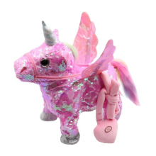 (35cm, Pink D style) Electric Walking Unicorn Plush Funny Toy Talking Toy Unicorn Singing Music Stuffed Toy For Children Kids Gift