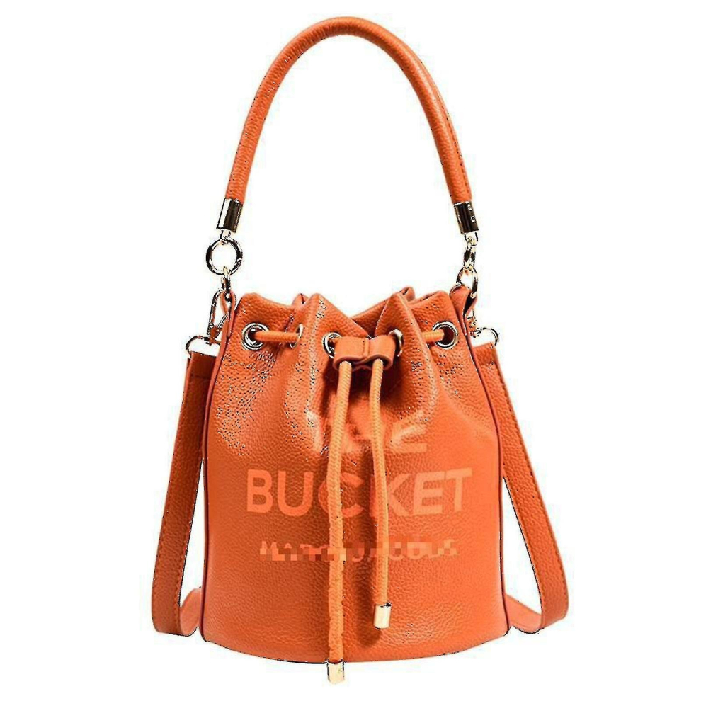 Marc Jacobs (Orange) -Leather Bucket Bags Messenger Bag For Women Crossbody Purses With Drawstring Bucket Bags And Purses Multi-Color Optional Orange