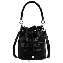 (Black) Marc Jacobs-Leather Bucket Bags Messenger Bag For Women Crossbody Purses With Drawstring Bucket Bags And Purses Multi-Color Optional