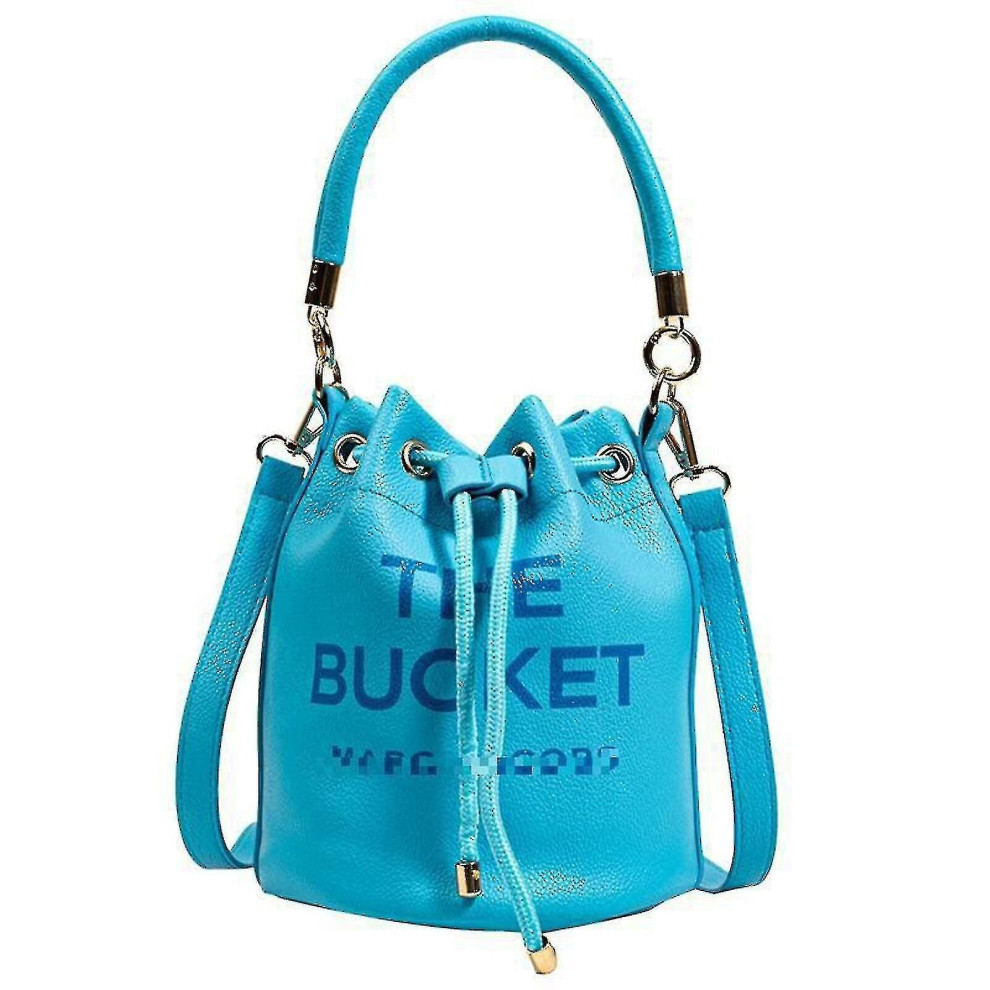 (White) Marc Jacobs-Leather Bucket Bags Messenger Bag For Women Crossbody Purses With Drawstring Bucket Bags And Purses Multi-Color Optional