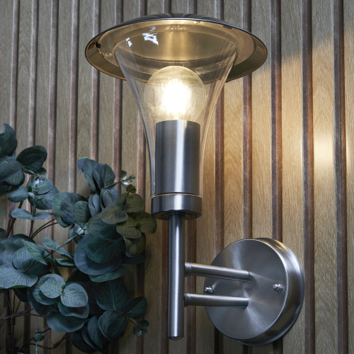 Litecraft Emlo Outdoor Stainless Steel Wall Light 1