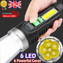 1500000LM LED Flashlight Super Bright Torch USB Rechargeable Lamp High Powered