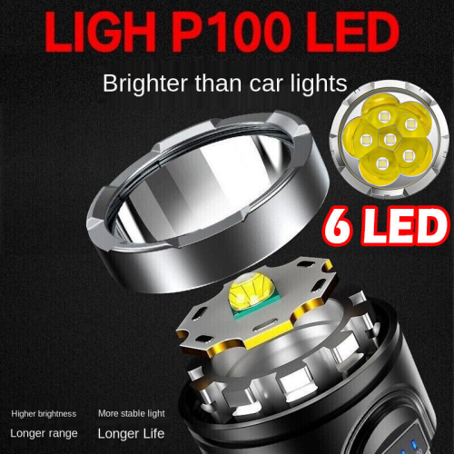1500000LM LED Flashlight Super Bright Torch USB Rechargeable Lamp High Powered 1