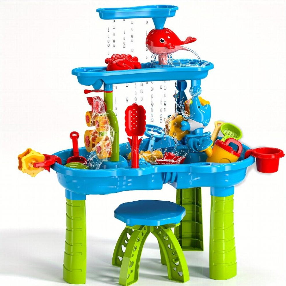 Kids Sand Water Table For Toddlers 3 Tier Sand And Water Play Table Toys For Toddlers Kids Activity Sensory Tables Outside Beach Toys For Toddler Boys