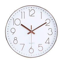 jomparis 12 Inch Battery Operated Silent Non-ticking Wall Clock, Quality Quartz Sweep Rose Gold Wall Clock for Home Bedroom School